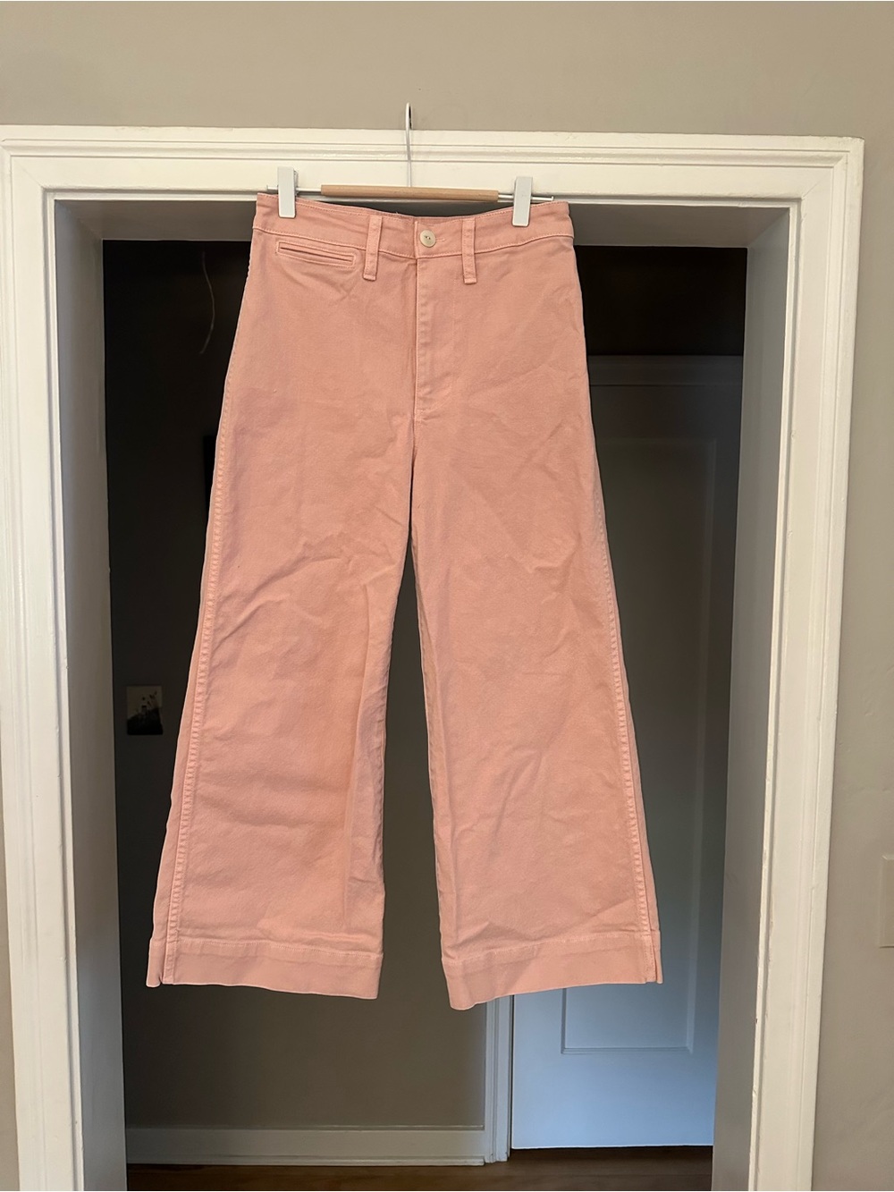 Madewell Dusty Pink Wide-Leg Cropped Jeans